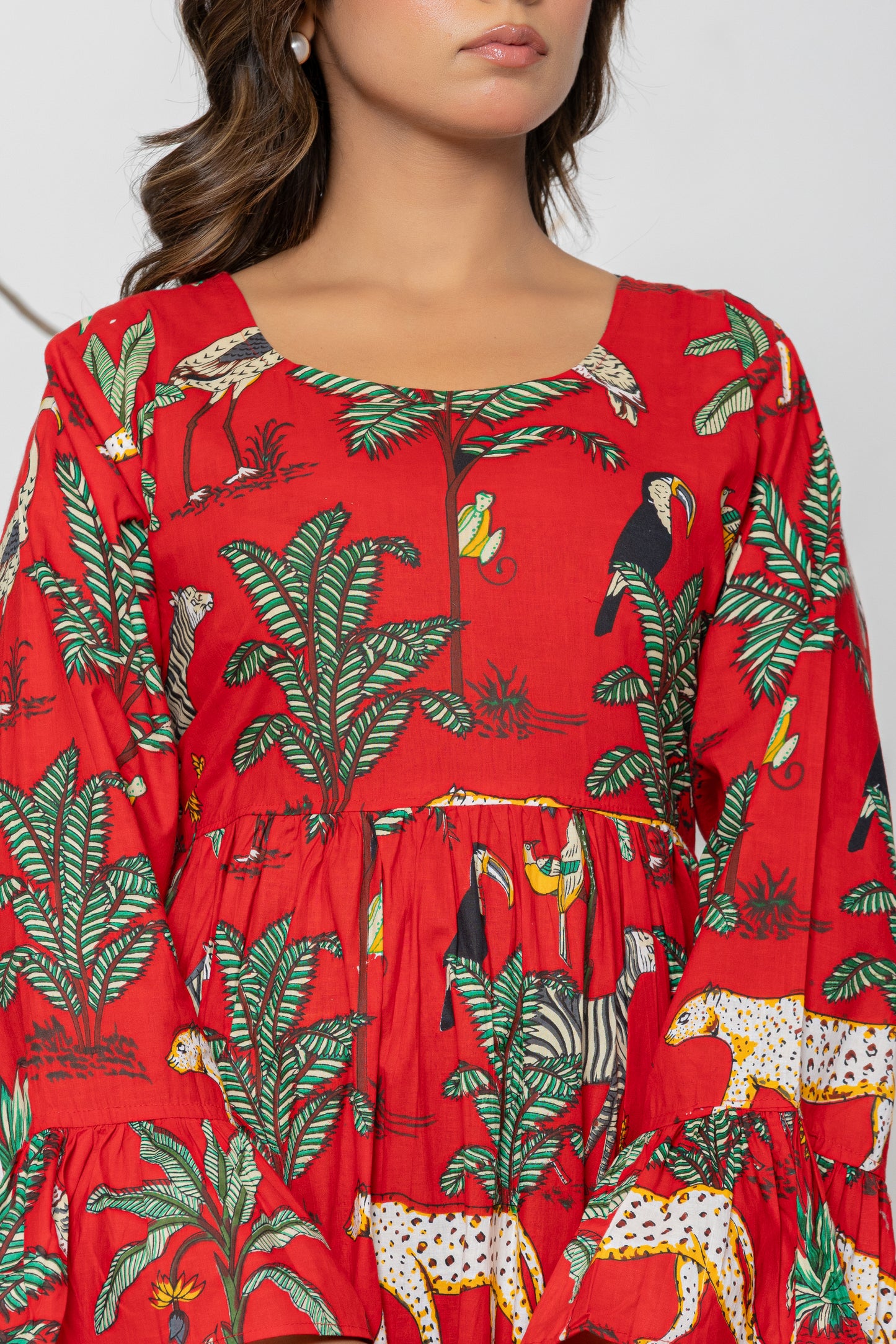 Red Jungle Middi Dress Plus Size
