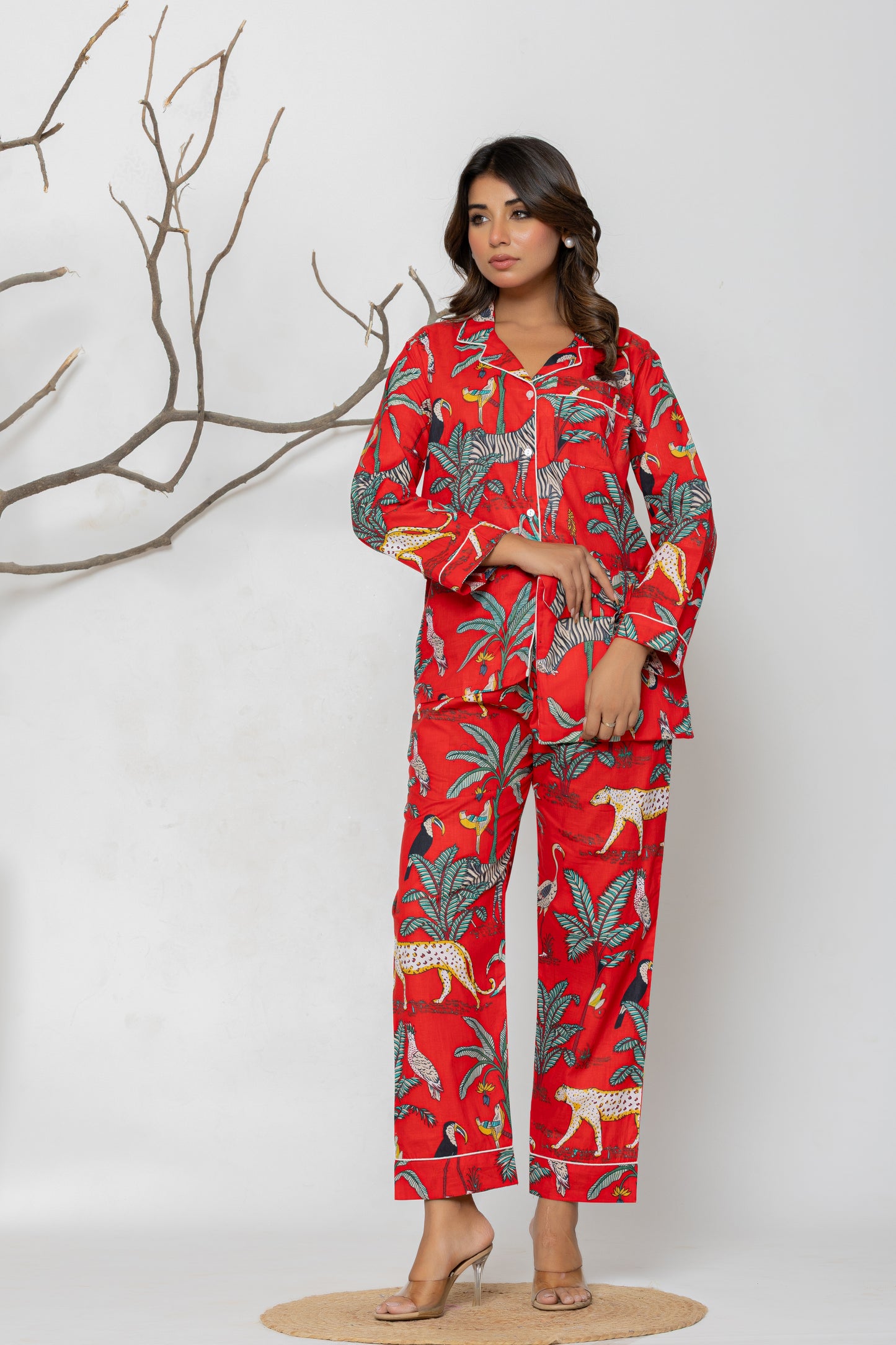 Red Jungle Pyjama Set