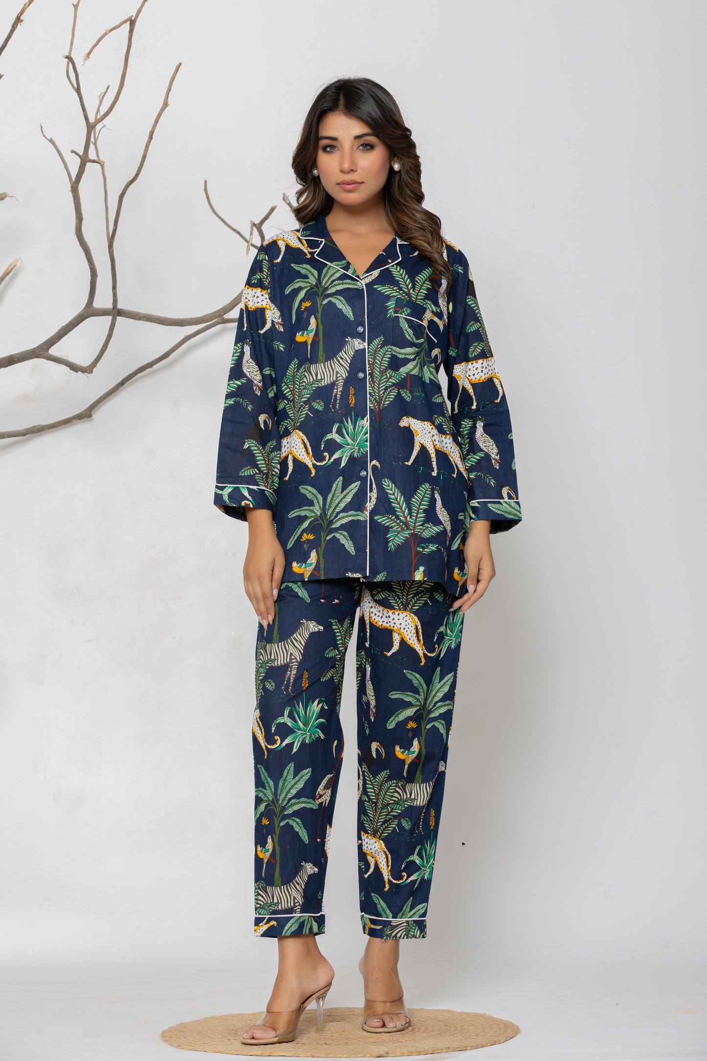Blue Jungle Pajama Set