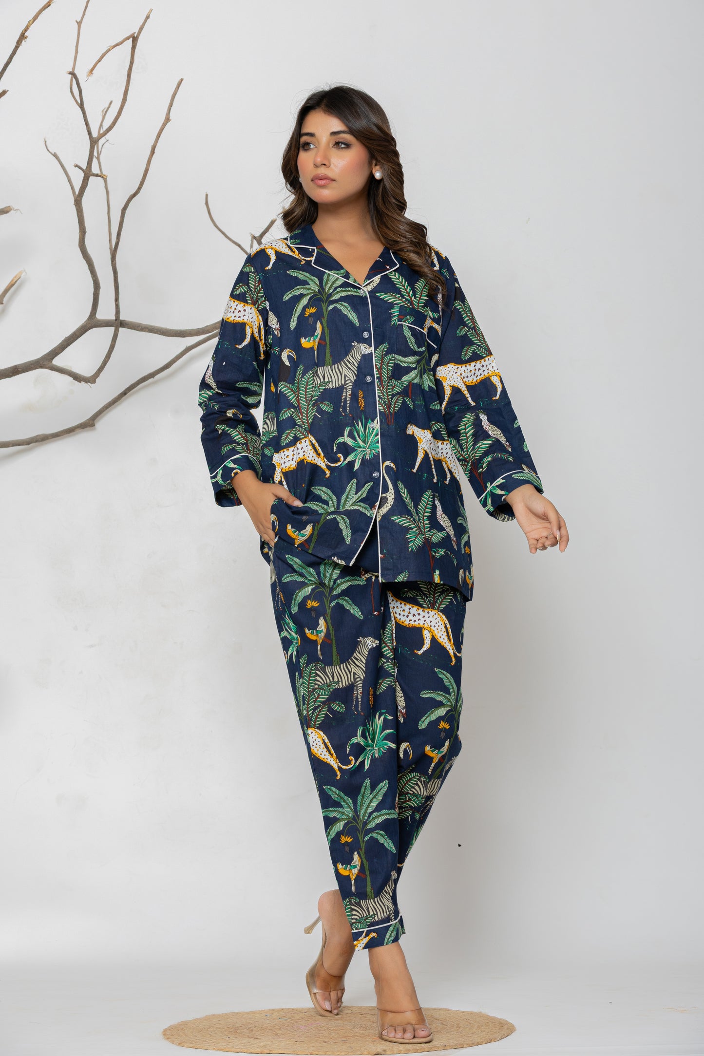Blue Jungle Pajama Set