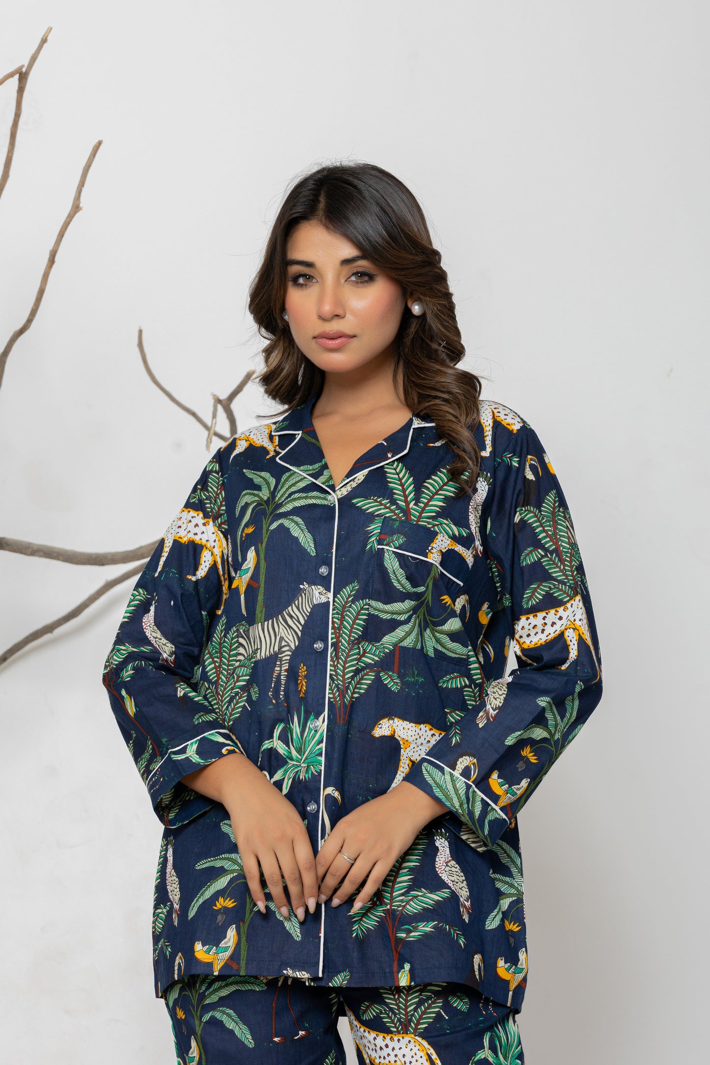 Blue Jungle Pajama Set