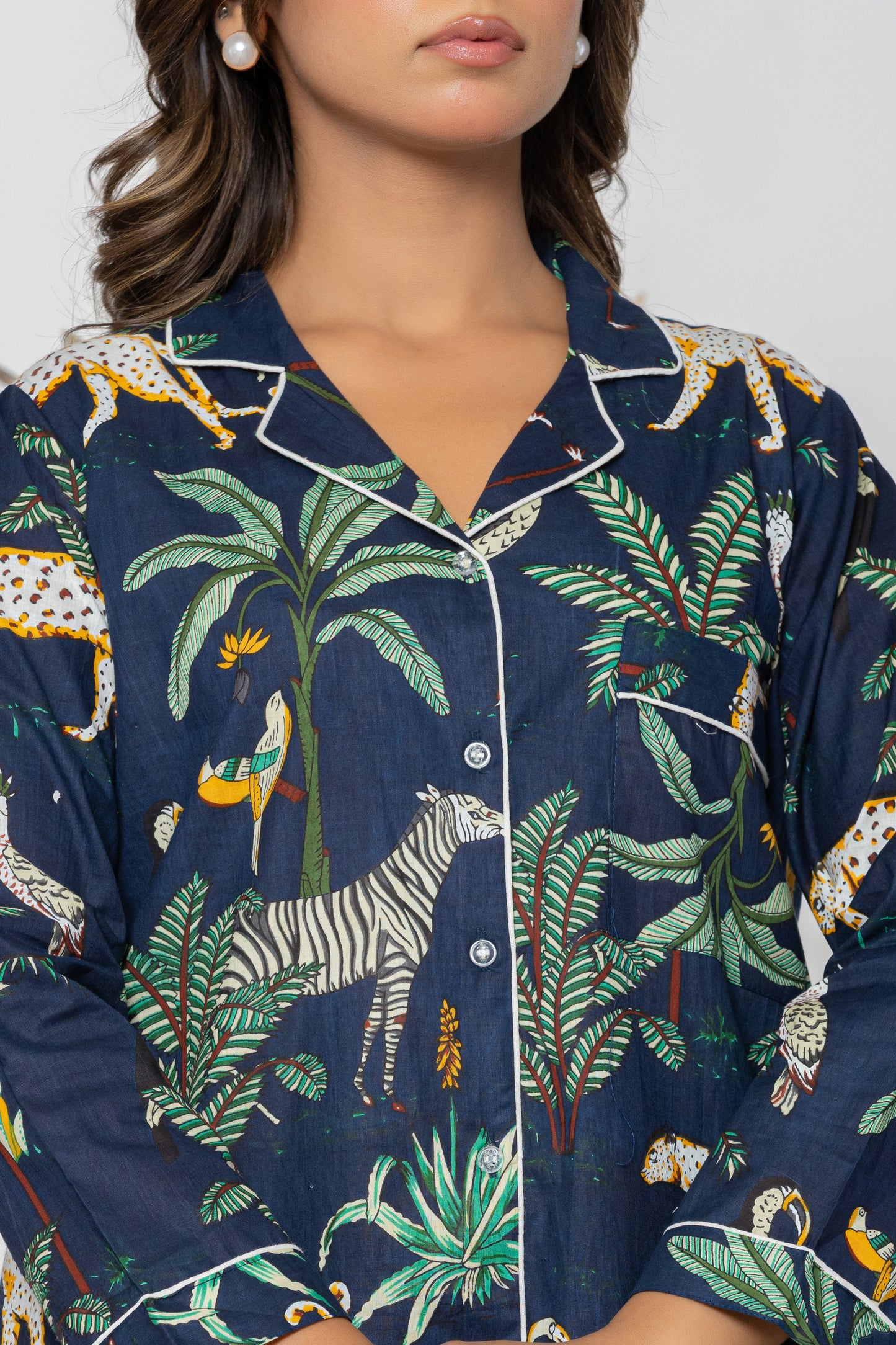 Blue Jungle Pajama Set