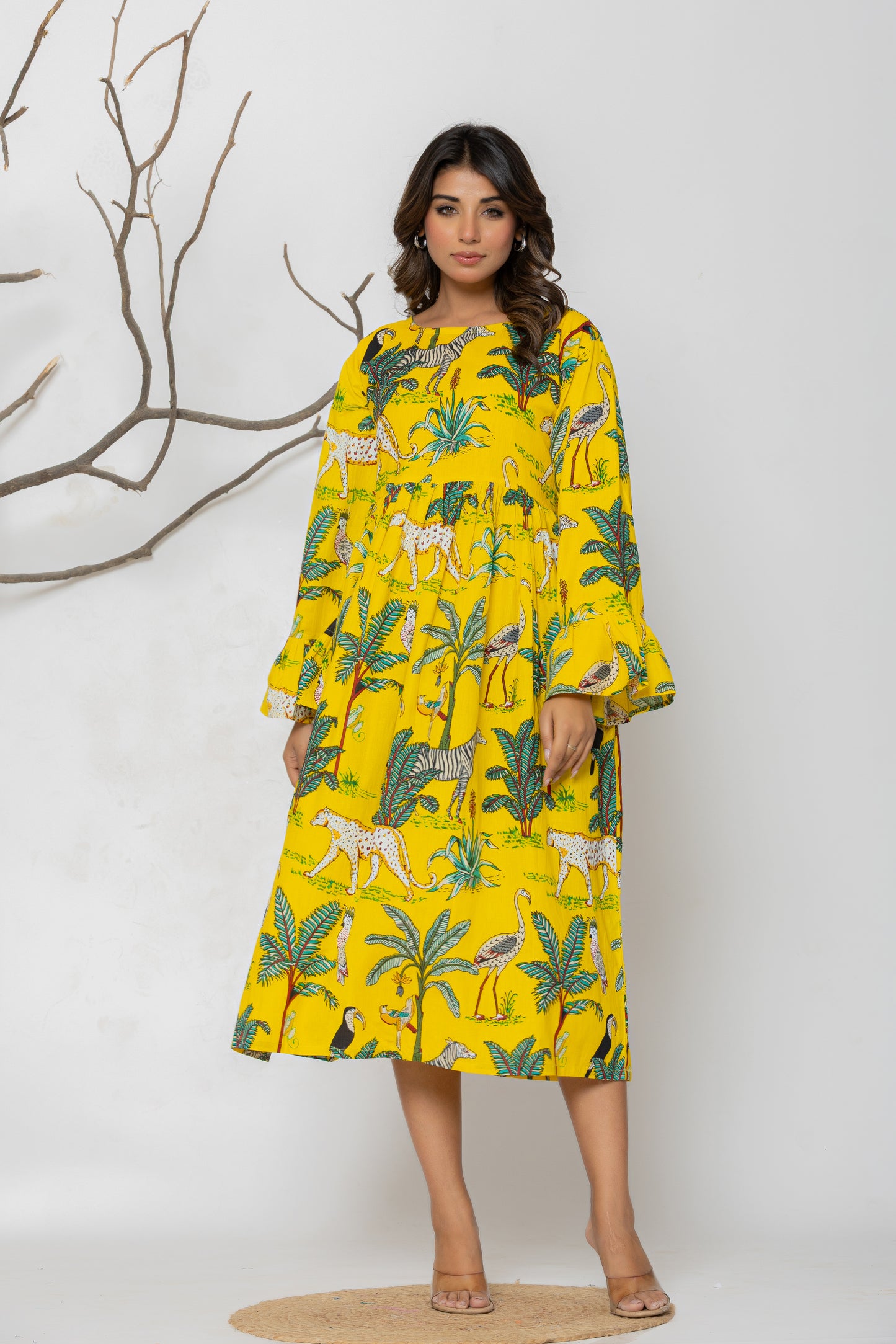 Yellow Jungle Middi Set Plus Size