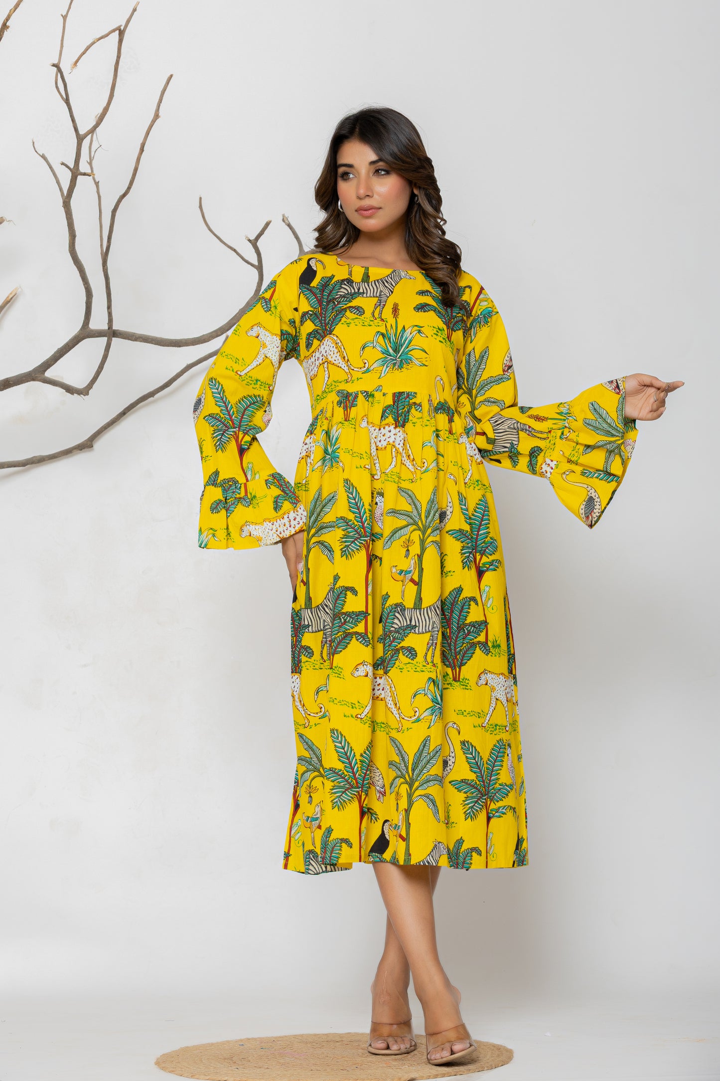 Yellow Jungle Middi Set Plus Size