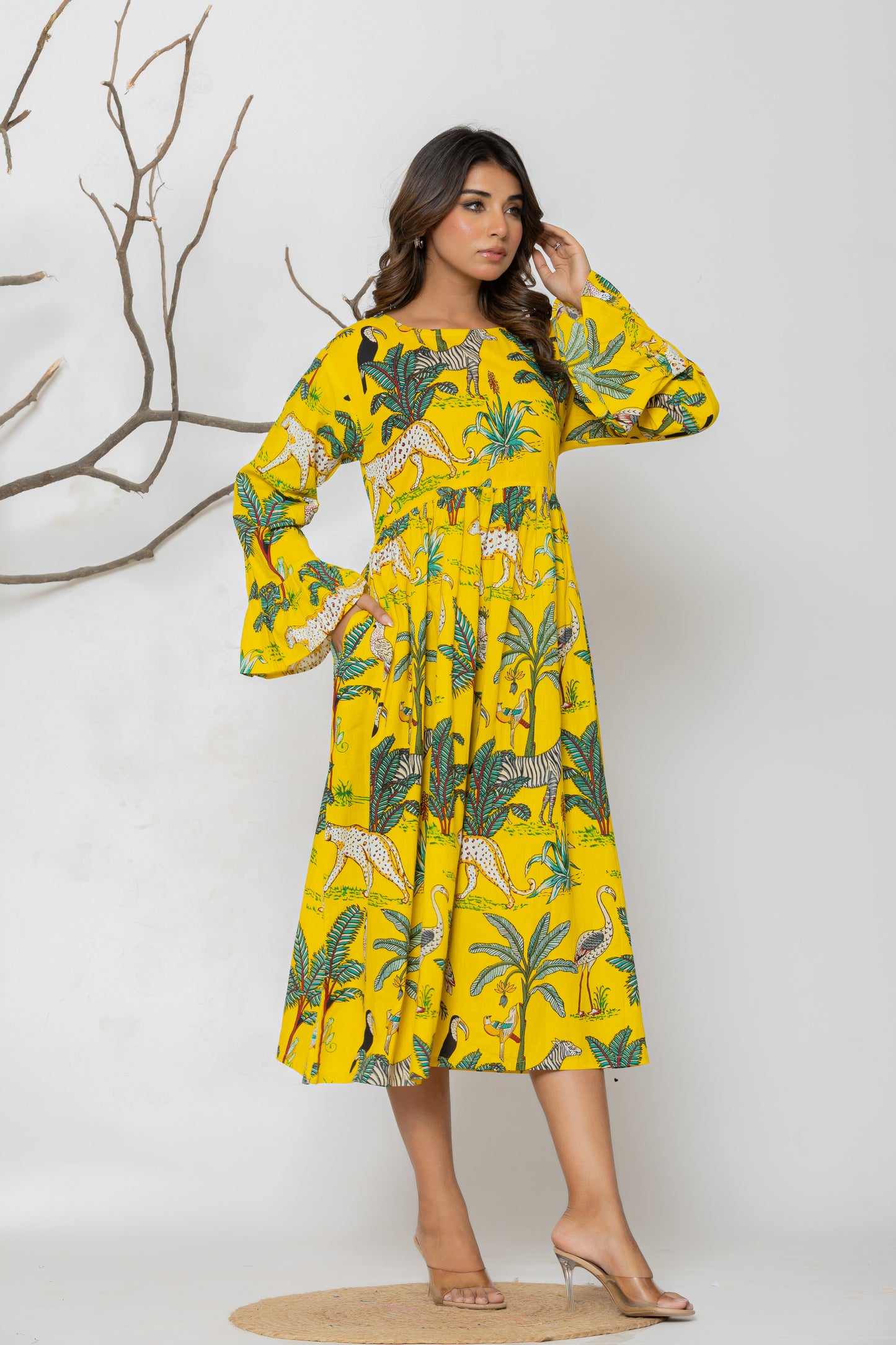 Yellow Jungle Middi Set Plus Size