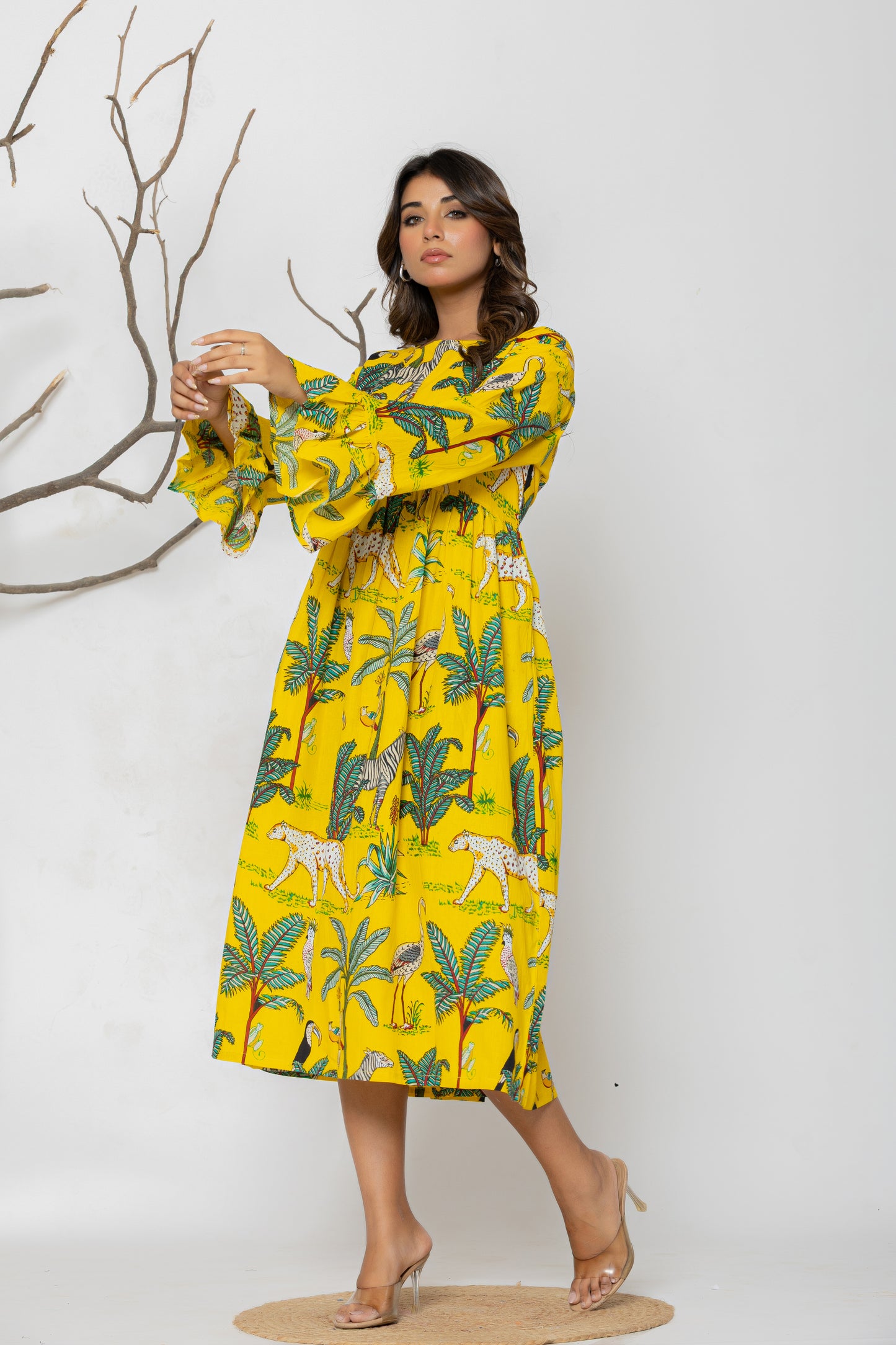 Yellow Jungle Middi Set Plus Size