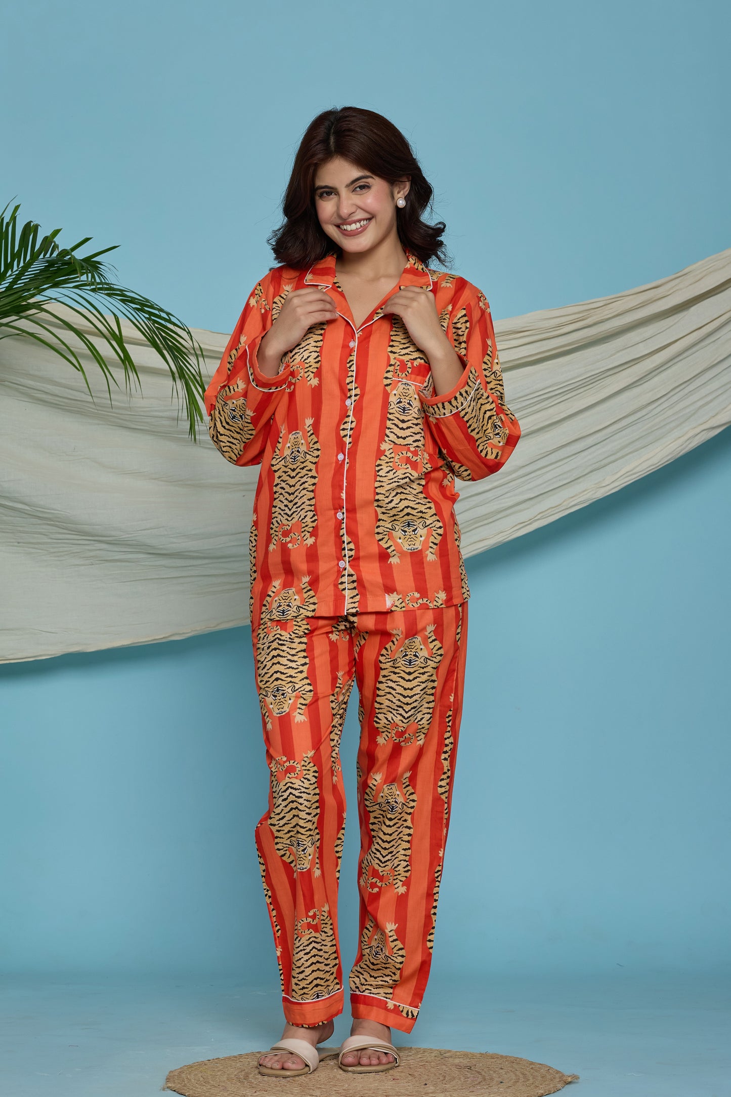 Orange Tiger Pyjama Set