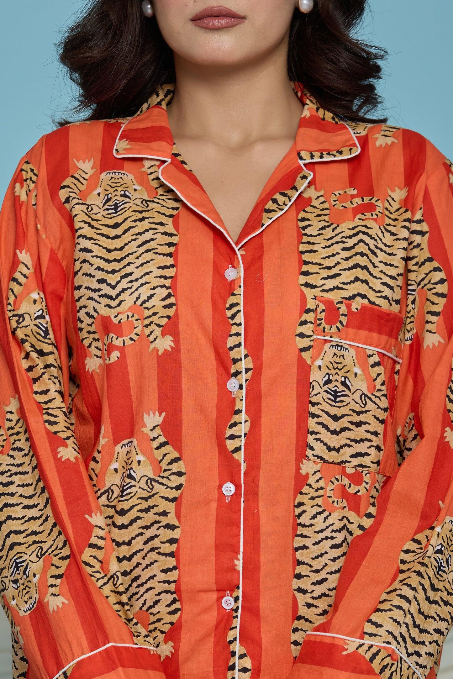 Orange Tiger Pyjama Set