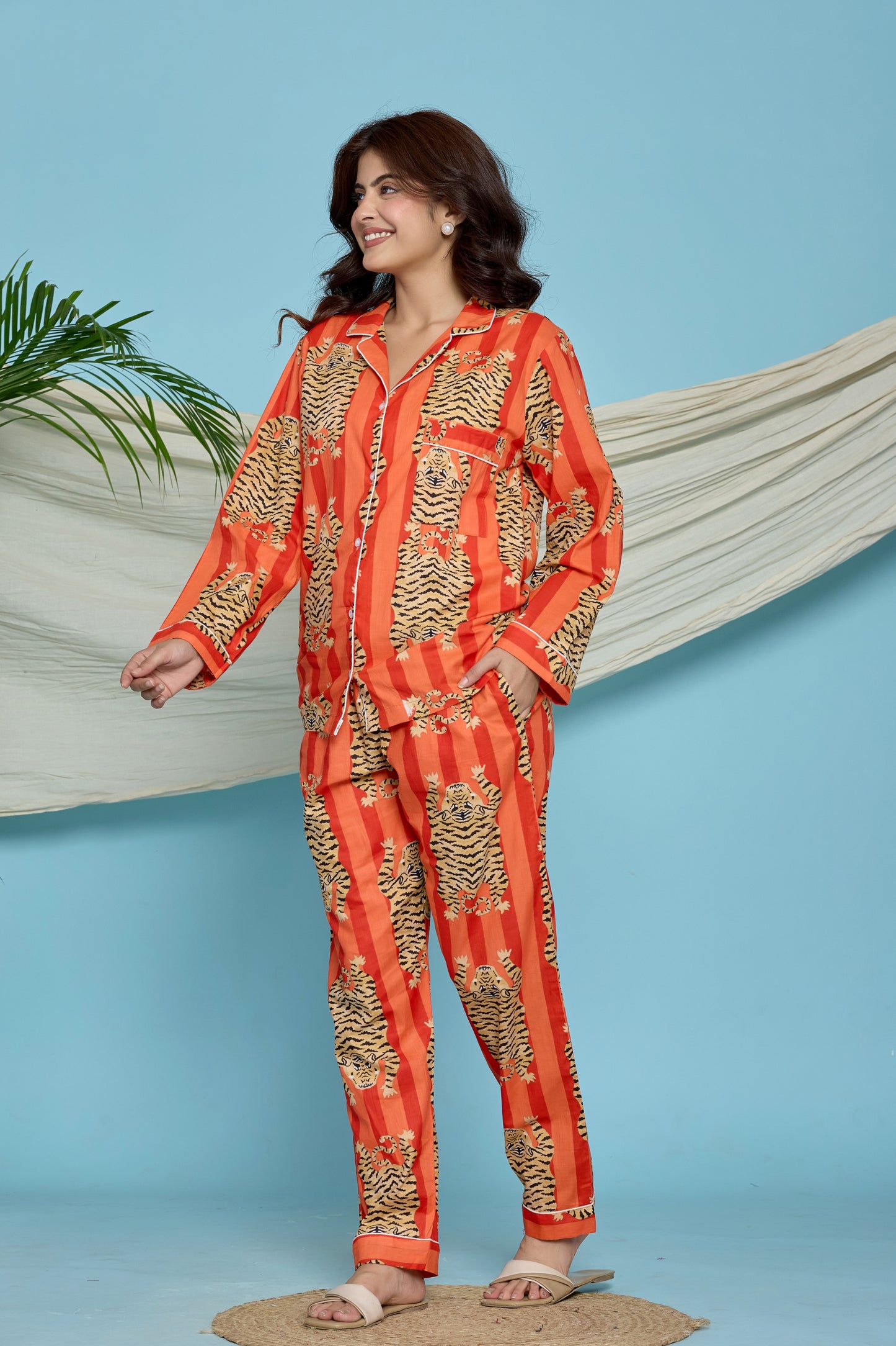 Orange Tiger Pyjama Set