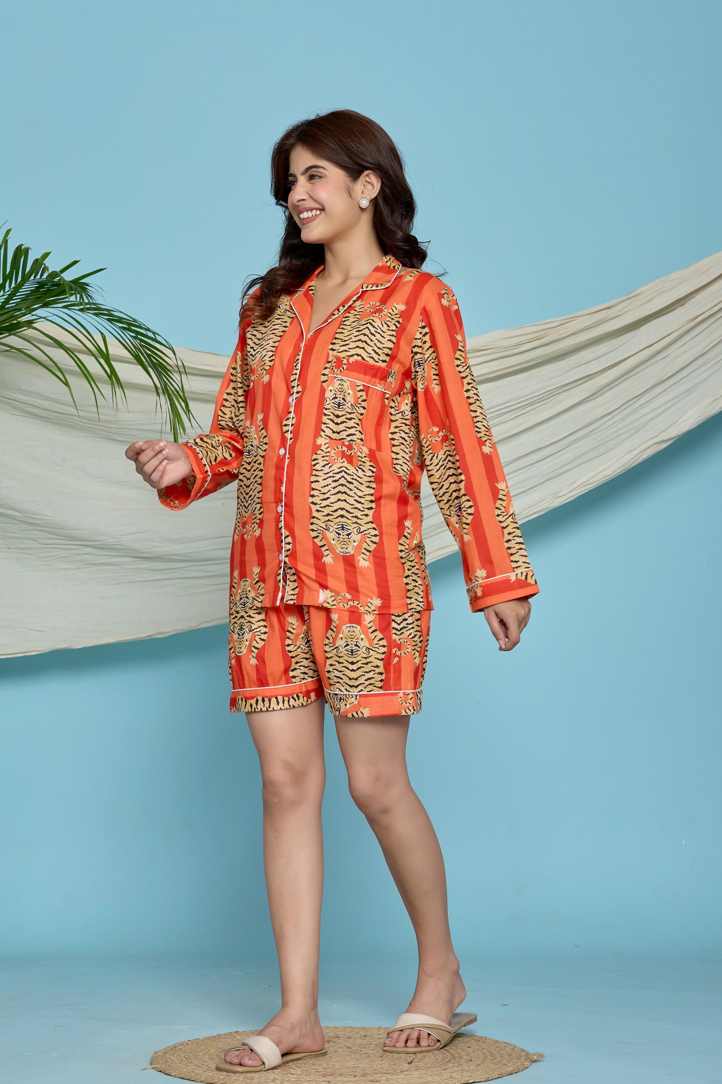 Orange Tiger Pyjama Set