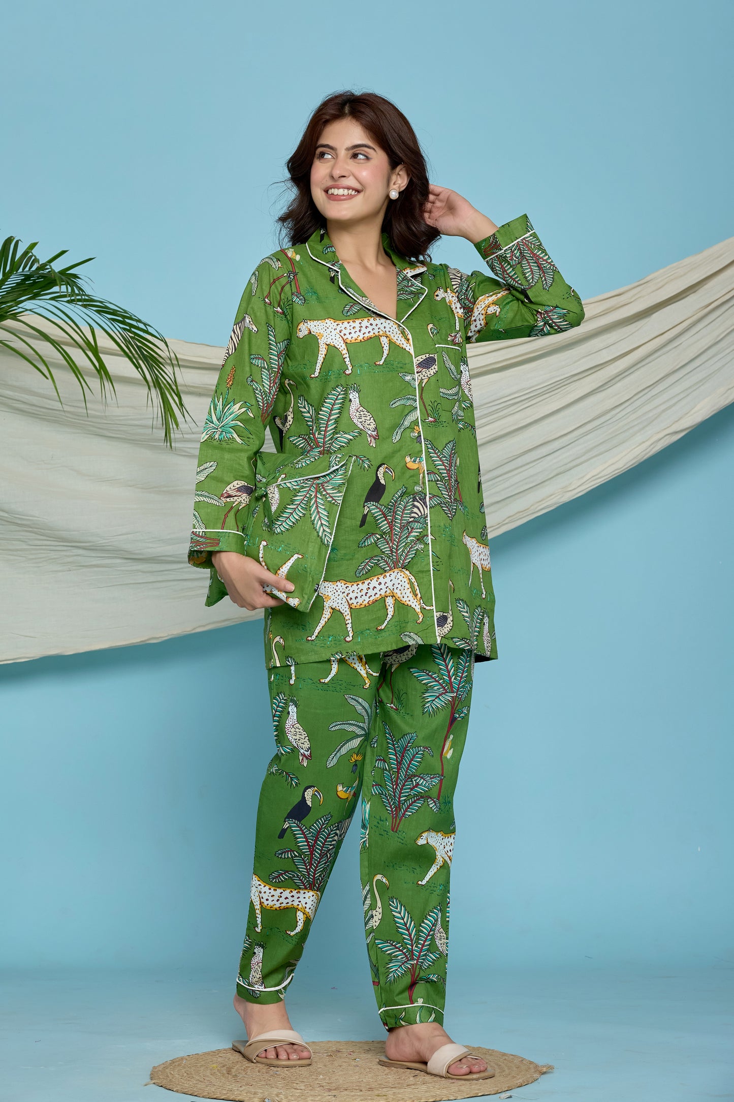 Green Jungle Pajama Set