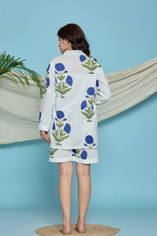 White Floral Pyjama Set