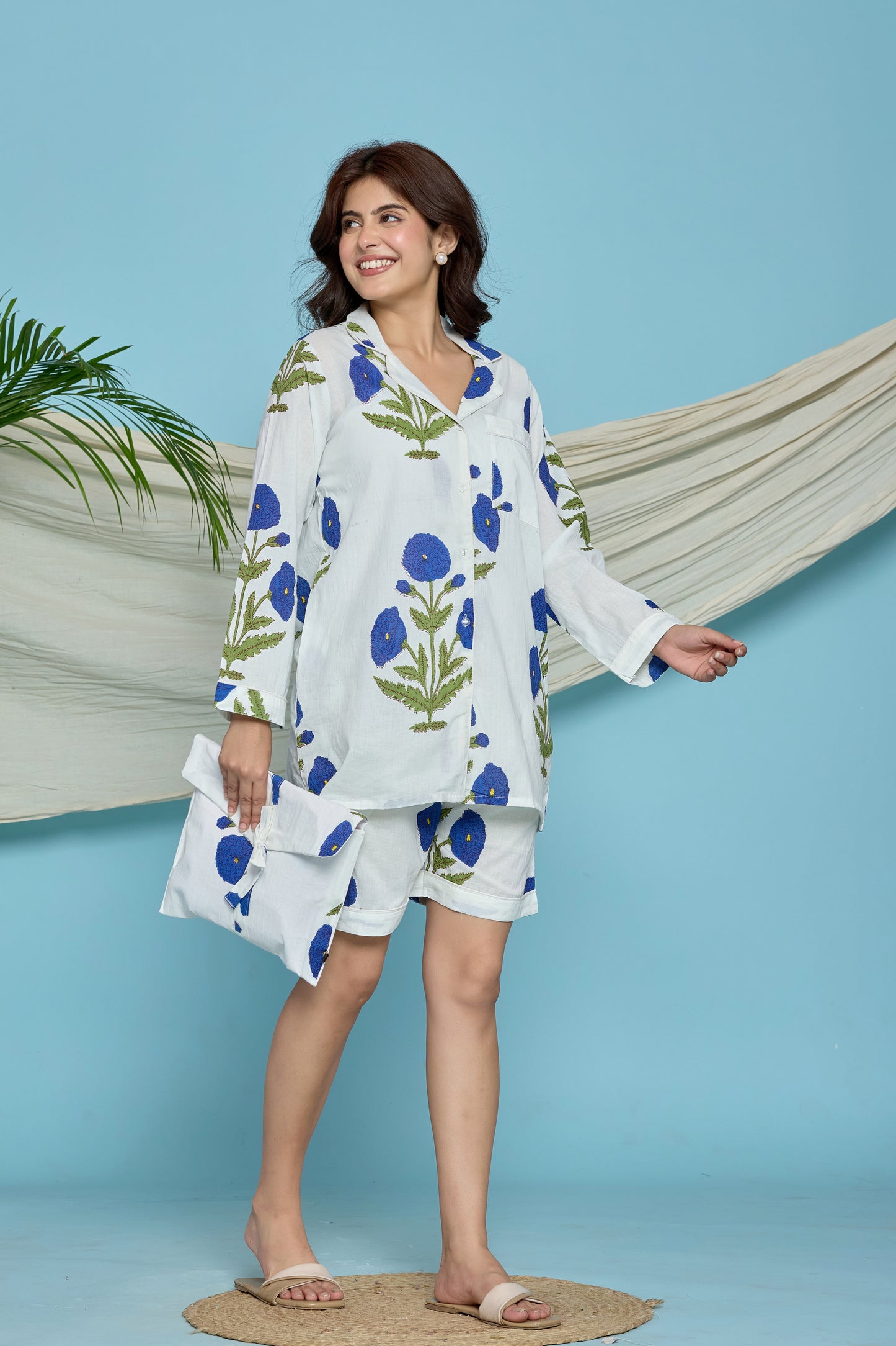 White Floral Pyjama Set