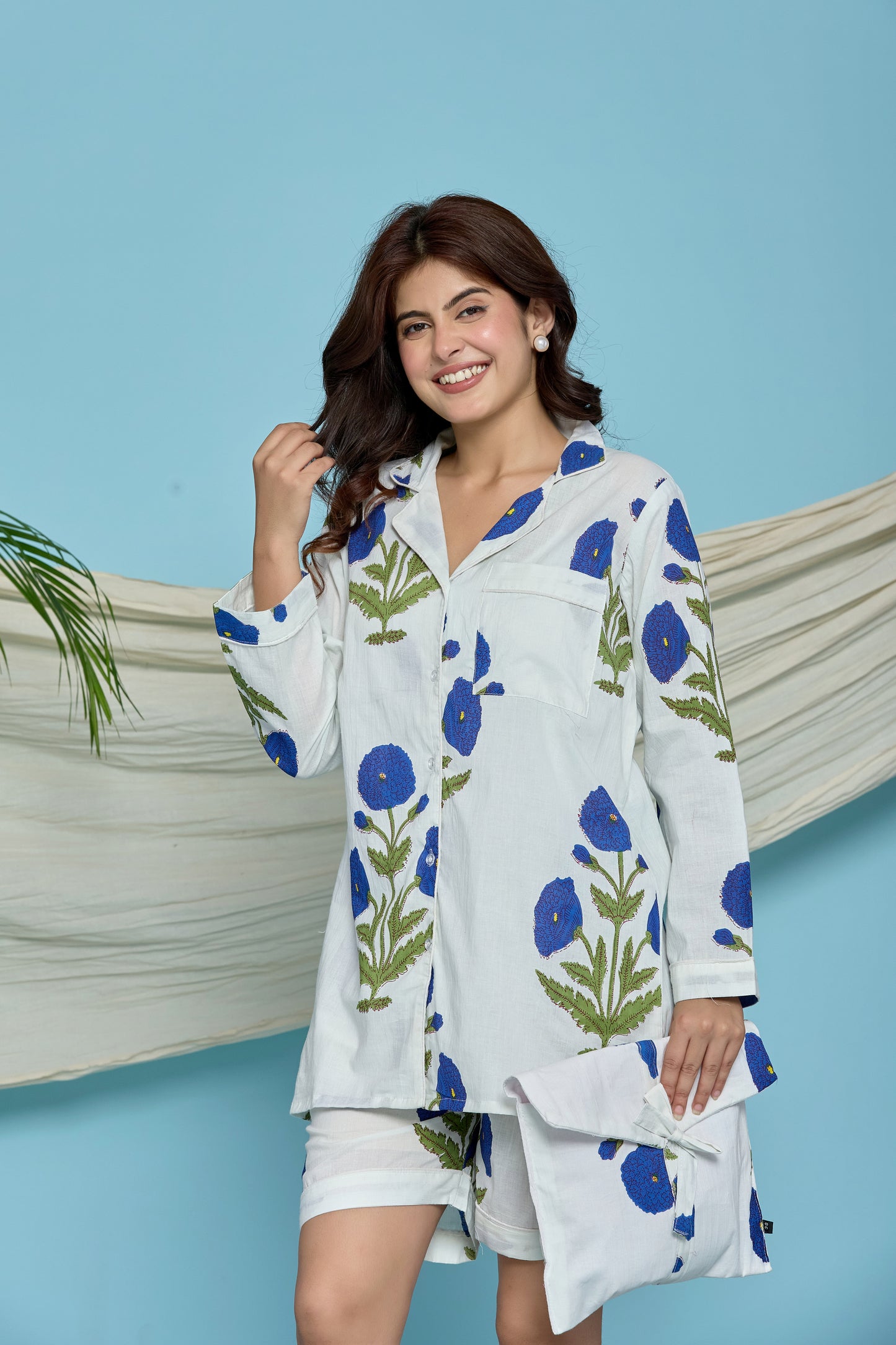 White Floral Pyjama Set