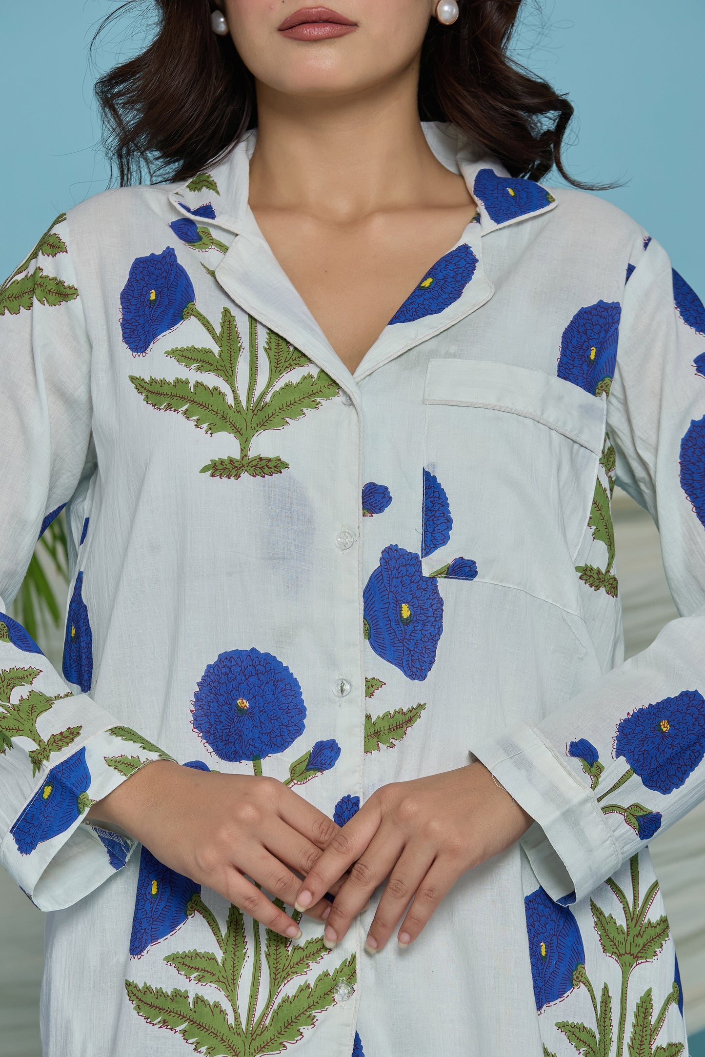 White Floral Pyjama Set
