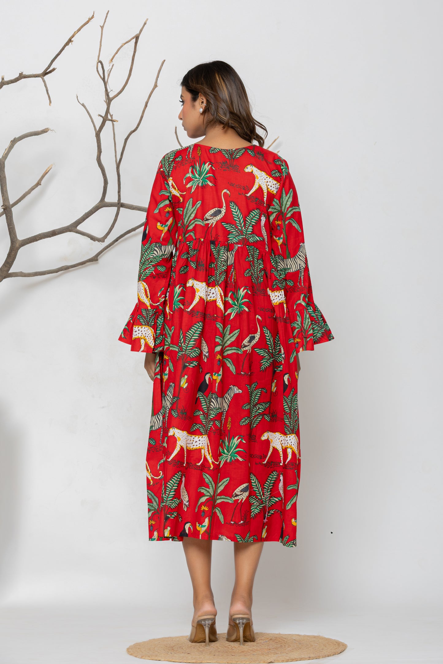Red Jungle Middi Dress Plus Size