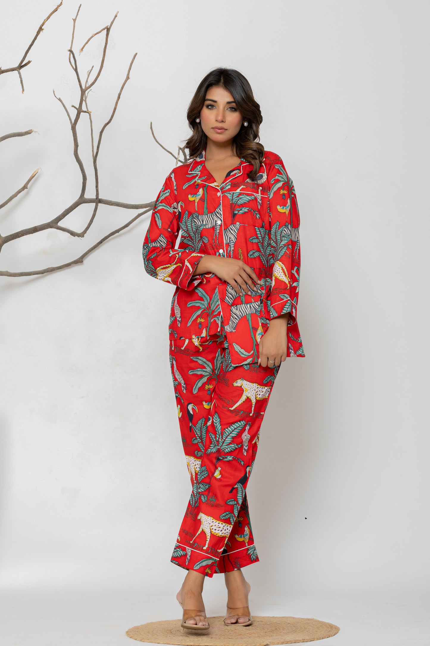 Red Jungle Pyjama Set