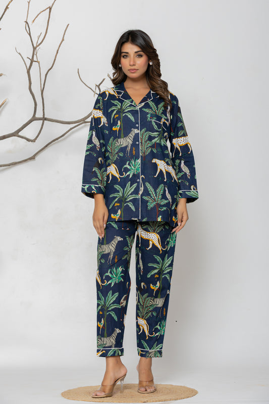 Blue Jungle Pajama Set