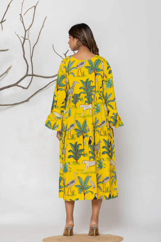Yellow Jungle Middi Set Plus Size