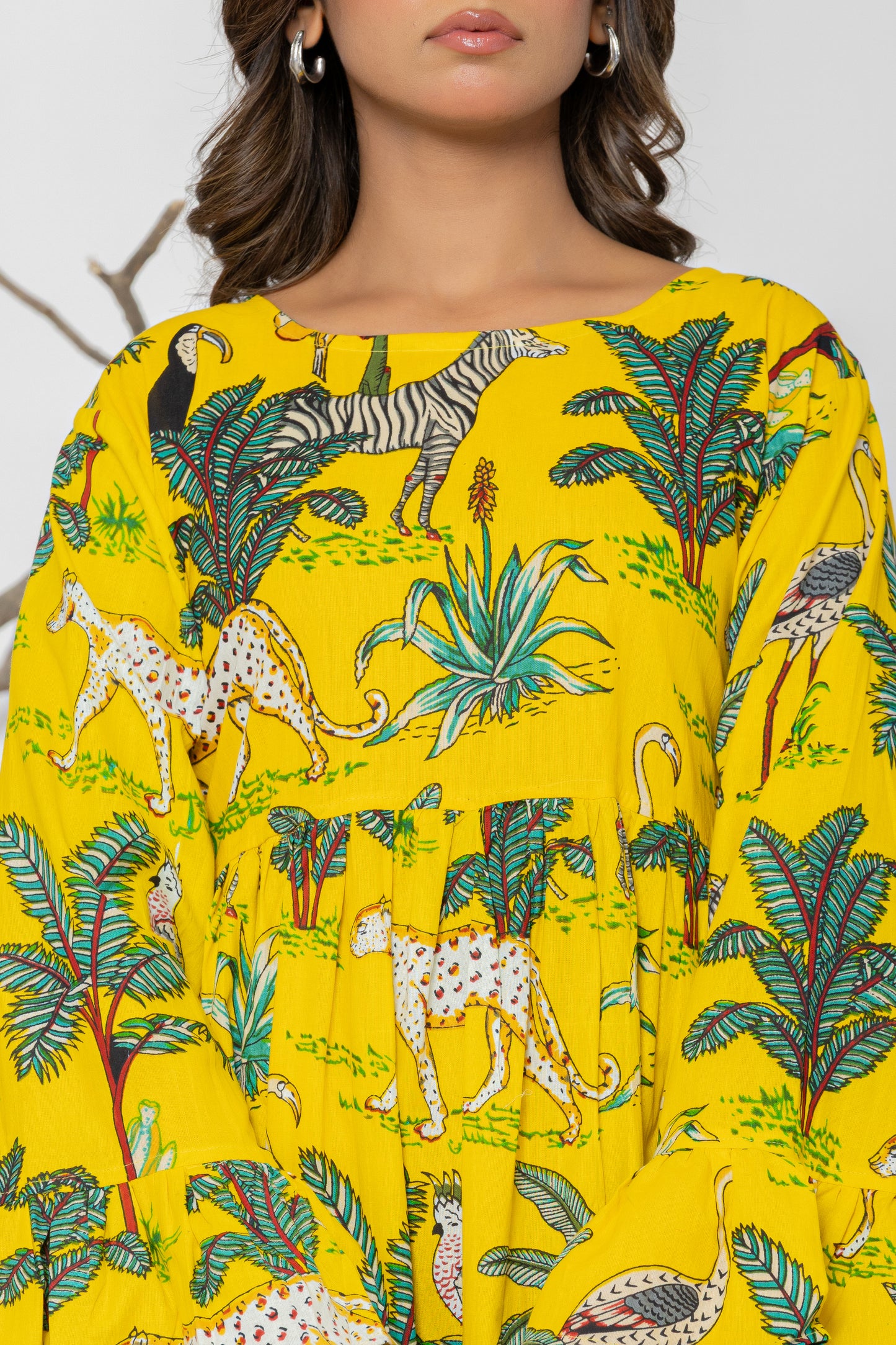 Yellow Jungle Middi Set Plus Size