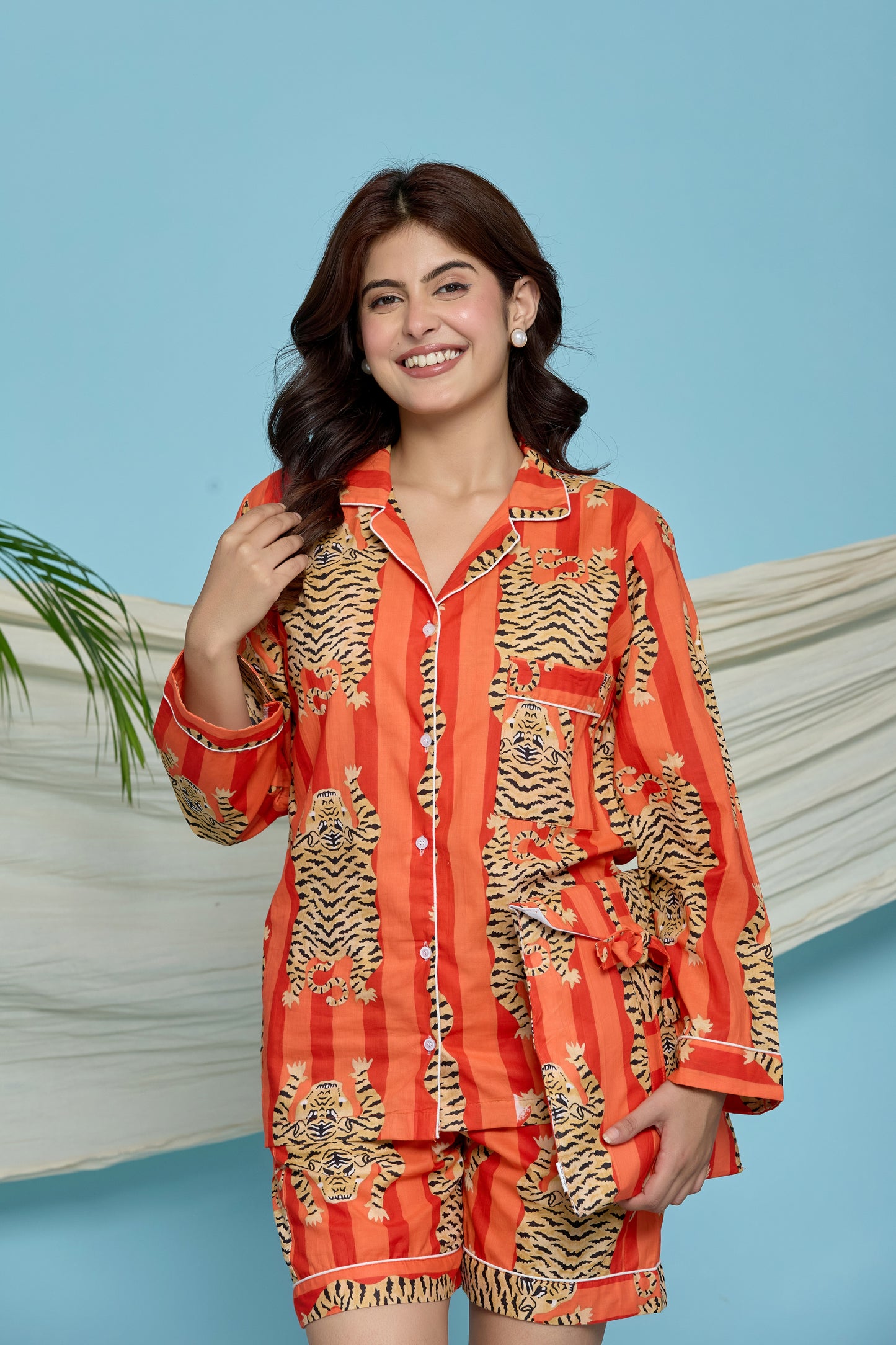 Orange Tiger Pyjama Set