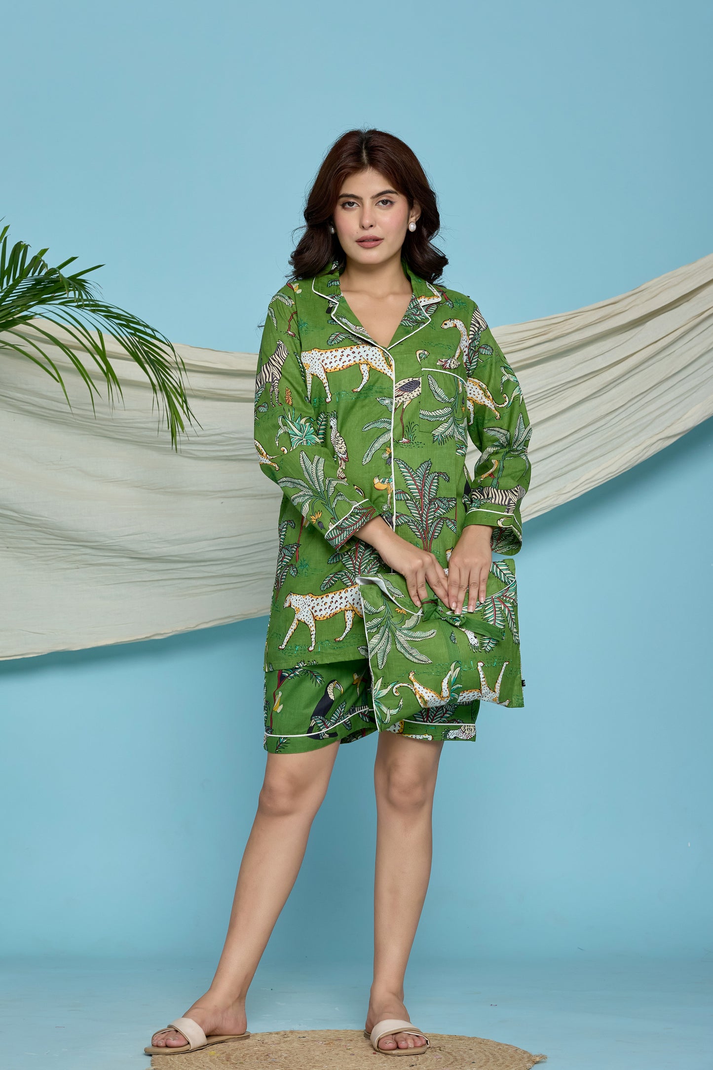 Green Jungle Pajama Set