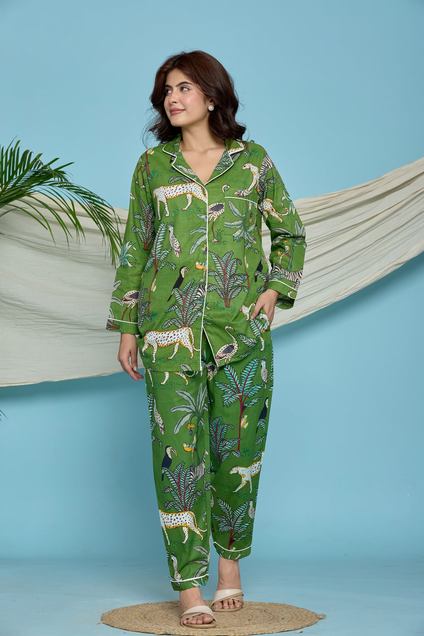 Green Jungle Pajama Set