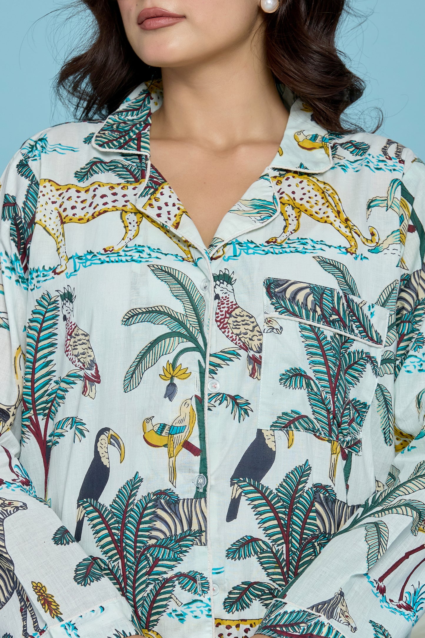 White Jungle Pyjama Set